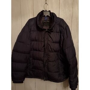 Calvin Klein Mens Full-Zip Super Soft Puffer Water Wind Resist Jacket Black XXL